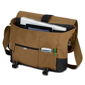 Additional Image 1 - a brown bag with a laptop and a pen in it