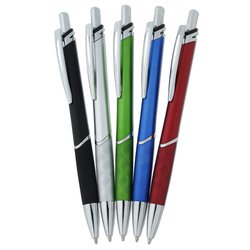 a group of pens in a row
