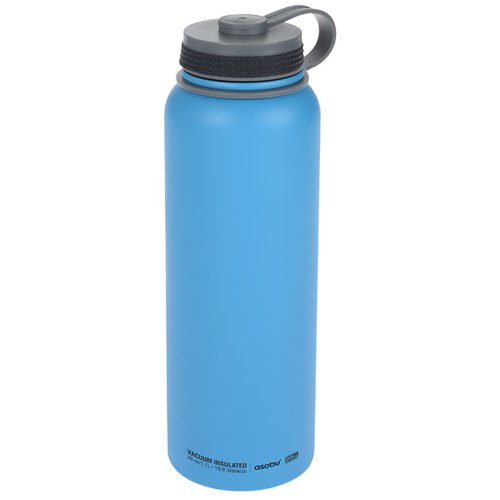 Additional Image 1 - a blue water bottle with a black lid