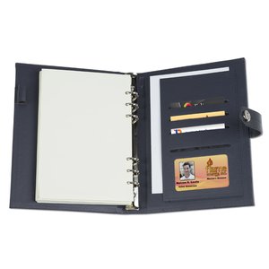 Additional Image 2 - a black open binder with a white cover
