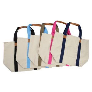 Additional Image 1 - a group of white bags with colorful handles