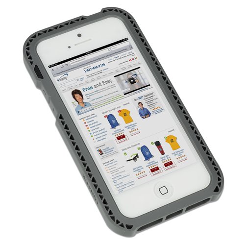 Additional Image 1 - a white cell phone with a black case