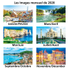 View Image 2 of 2 of World Scenic 2 Month View Calendar - French/English