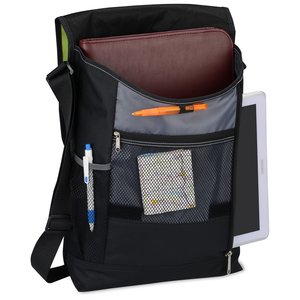 Additional Image 3 - a black bag with a brown strap