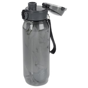 Additional Image 4 - a grey water bottle with a black strap