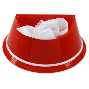 Additional Image 3 - a red bowl with a white napkin in it