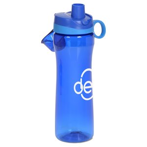 Additional Image 1 - a blue water bottle with a white logo