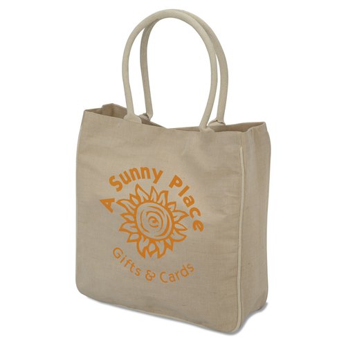 Additional Image 1 - a beige bag with a yellow logo
