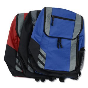 Additional Image 1 - a stack of blue and black backpacks