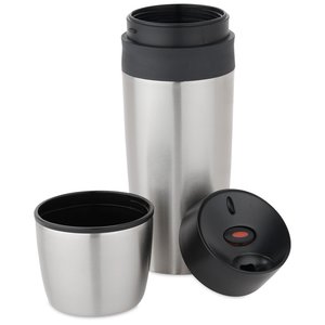 Additional Image 2 - a silver and black thermos