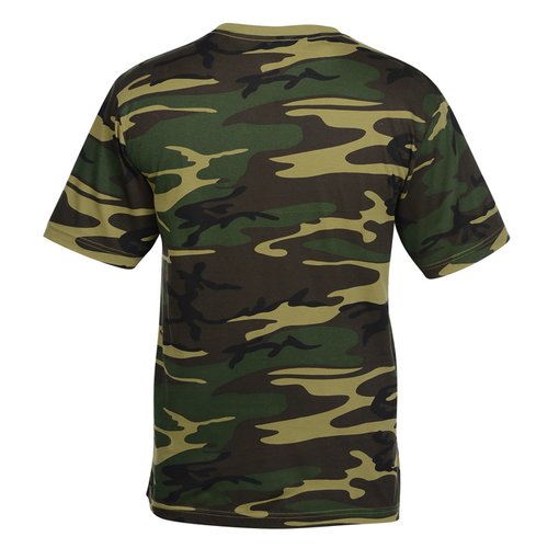 Euro Spun Cotton T-Shirt - Men's - Camo - Embroidered Image 2 of 2