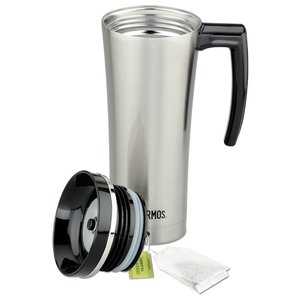 Additional Image 2 - a silver and black coffee mug