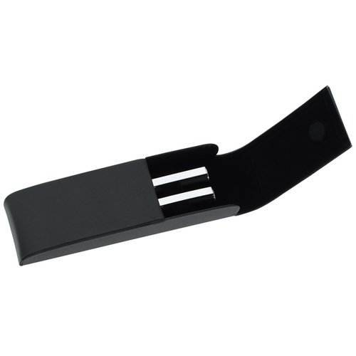 Additional Image 3 - a black rectangular object with two silver handles