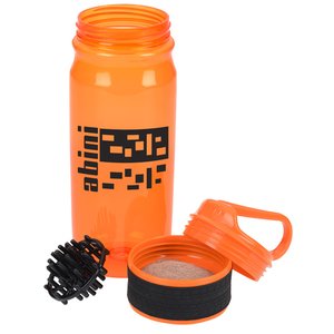 Additional Image 3 - a orange bottle with a black handle and a black cap