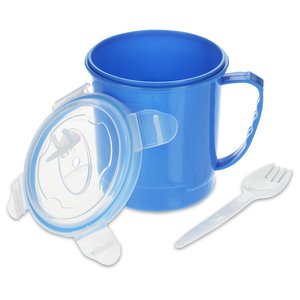 Additional Image 3 - a blue cup with a lid and a spoon