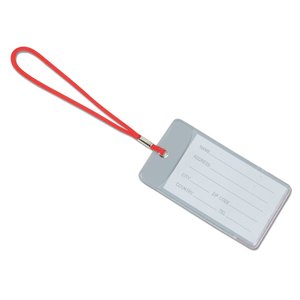 Additional Image 1 - a white tag with a red strap