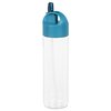 a white and blue water bottle