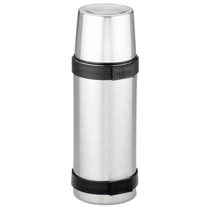 Additional Image 1 - a silver thermos with black band