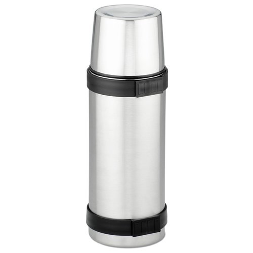 Additional Image 1 - a silver thermos with black band