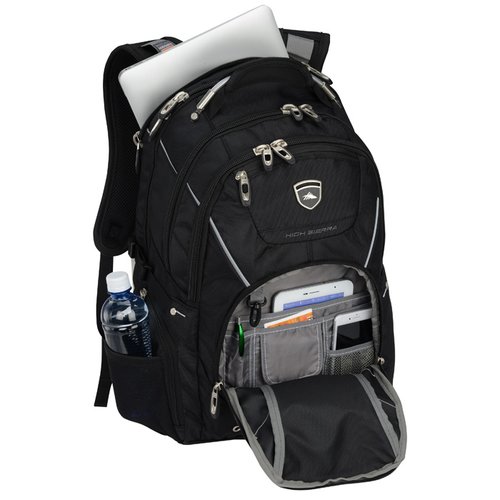 Additional Image 4 - a black backpack with a white paper on it