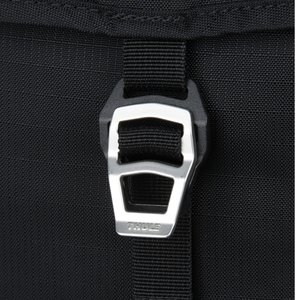 Additional Image 2 - a black and silver buckle on a black bag