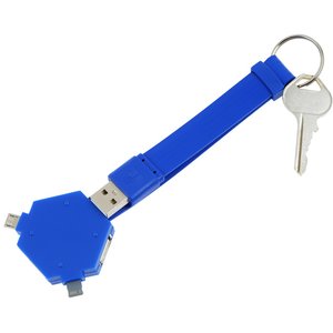 Additional Image 2 - a blue key chain with a keychain