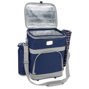 Additional Image 3 - a blue cooler bag with a strap