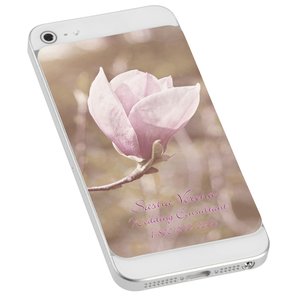 Additional Image 1 - a white cell phone with a pink flower on it