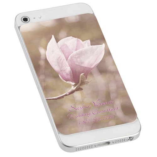 Additional Image 1 - a white cell phone with a pink flower on it