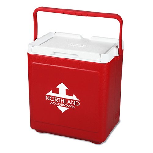 Additional Image 1 - a red cooler with a white lid