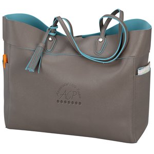 Additional Image 1 - a grey bag with blue trim