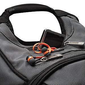Additional Image 1 - a black bag with orange earbuds