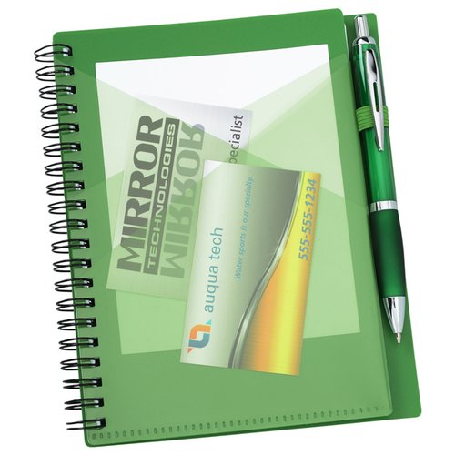 Additional Image 2 - a green notebook with a picture of a drink