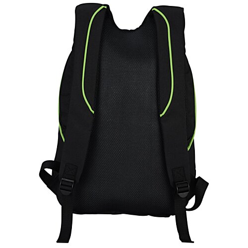 Additional Image 1 - a black backpack with green trim