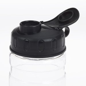 Additional Image 1 - a black plastic bottle with a black lid