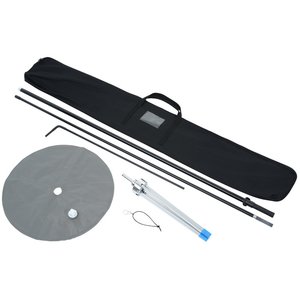 Additional Image 1 - a black case with a silver handle and a silver disc