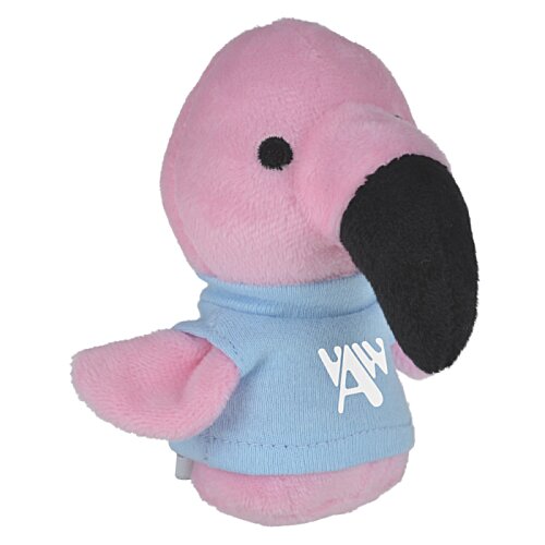 Additional Image 1 - a pink stuffed animal with a blue shirt