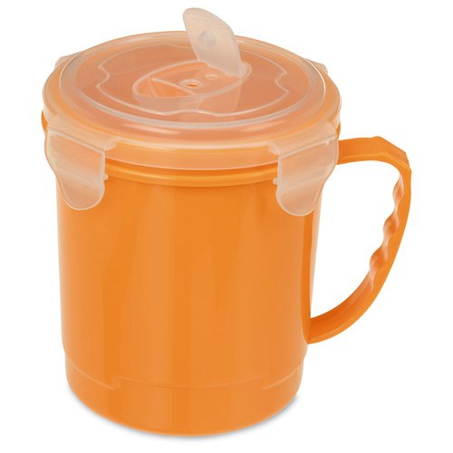Additional Image 5 - a orange plastic cup with a lid