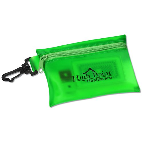 Additional Image 1 - a green zipper pouch with a black zipper