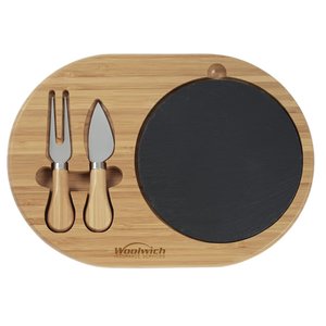 Additional Image 1 - a cutting board with knifes and a black circle