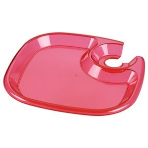 Additional Image 1 - a red plastic tray with a bite taken out of it