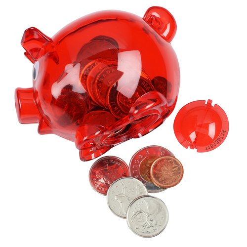 Additional Image 1 - a broken piggy bank with several round objects