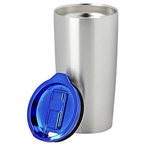 Additional Image 2 - a silver cup with a blue lid