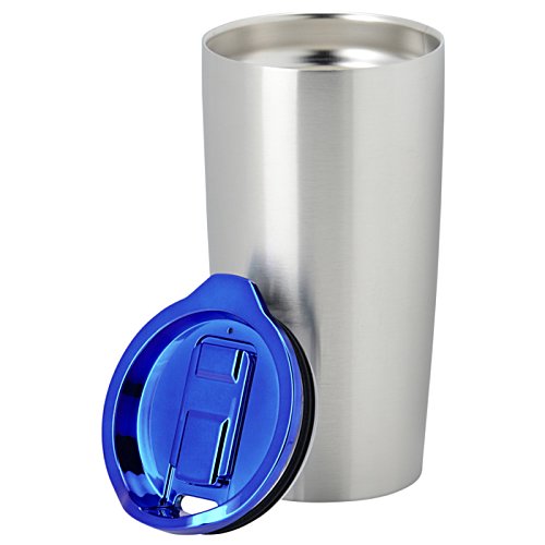 Additional Image 2 - a silver cup with a blue lid
