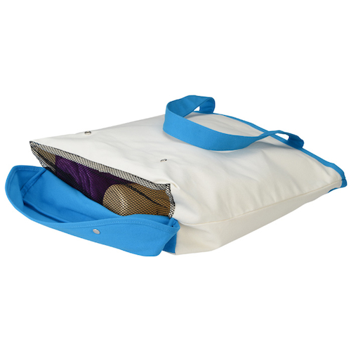 Additional Image 1 - a white and blue bag with a blue handle