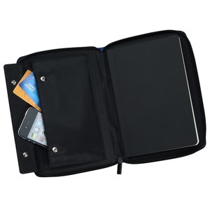 Additional Image 2 - a black wallet with a blue and white card inside