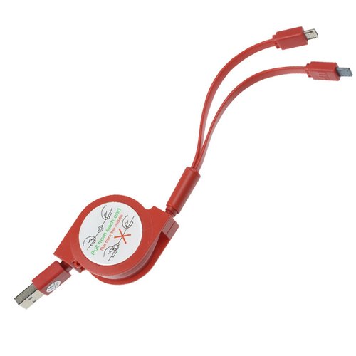 Retractable 2-in-1 Noodle Charging Cable Image 1 of 3