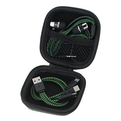 Additional Image 1 - a black case with green cables in it