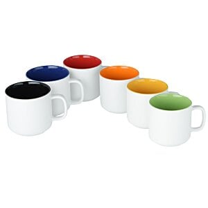 Additional Image 1 - a group of white mugs with different colors of paint