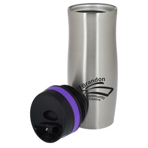 Additional Image 1 - a silver and black tumbler